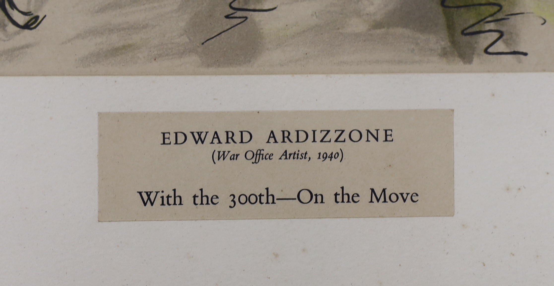 Edward Ardizzone RA (War Office Artist, 1900-1979), colour print, 'With the 300th, On the Move', 39 x 28cm